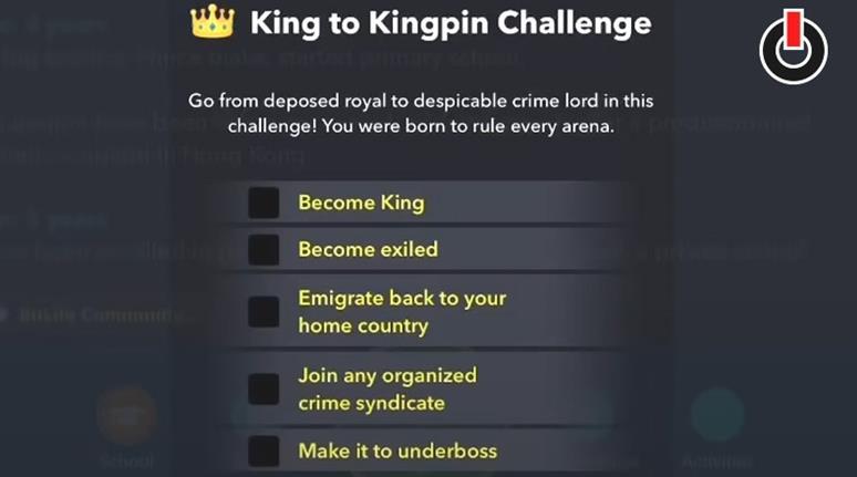 Wie schließe ich die King to Kingpin Herausforderung in BitLife ab?