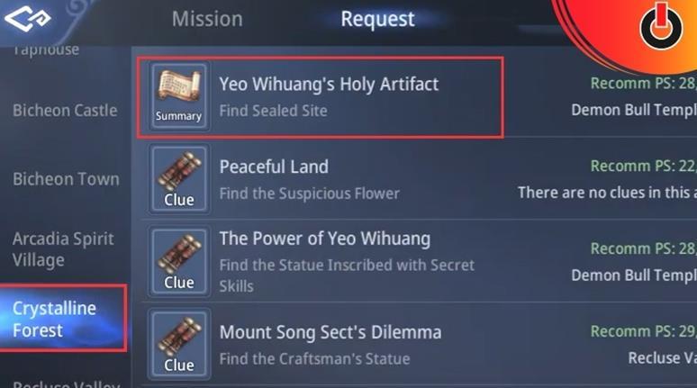 Yeo Wihuangs heiliges Artefakt - Finde versiegelte Stätte Quest in Mir4 (2022)
