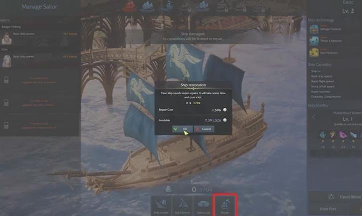 Lost Ark - Wie repariere ich meine Schiffe?