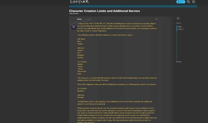 Lost Ark Region geschlossen & Server gesperrt Bedeutung