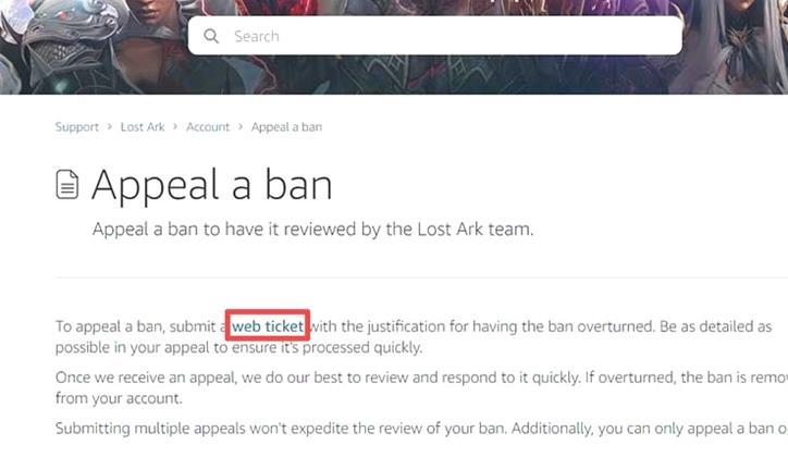 Lost Ark Ban Appeal: Wie wird der Bann des Kontos aufgehoben?