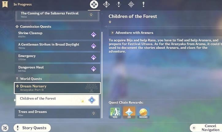Genshin Impact Kinder des Waldes Quest Guide